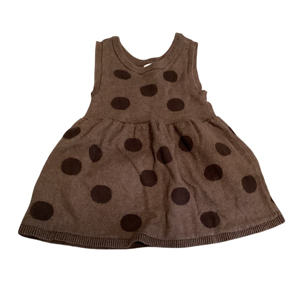 Carter’s Sweater Dress Polka Dots Cotton Knit Pinafore Jumper Size 18 Months